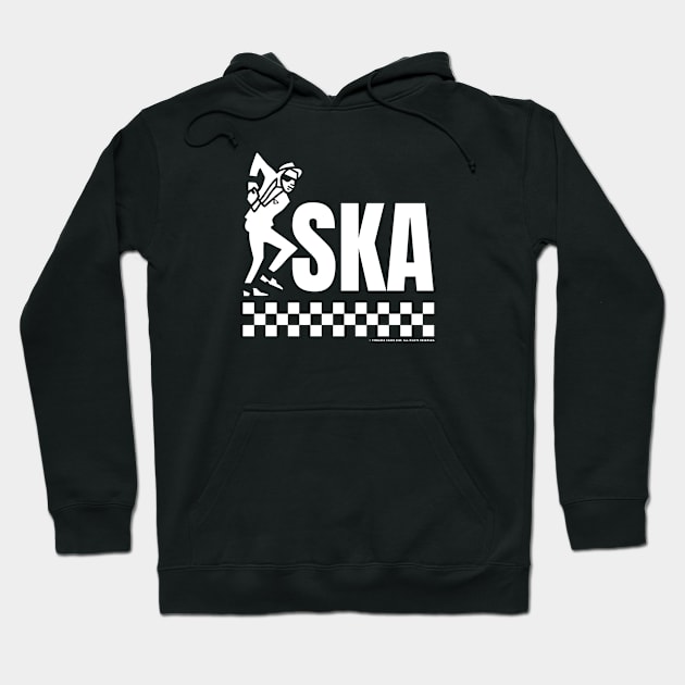 Ska Dancing Rude Boy Design White Print Hoodie by Timeless Chaos